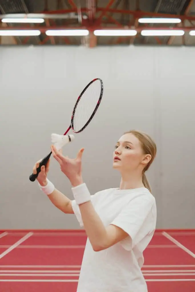 Women playing badminton